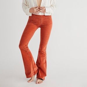 free people mid rise corduroy flares